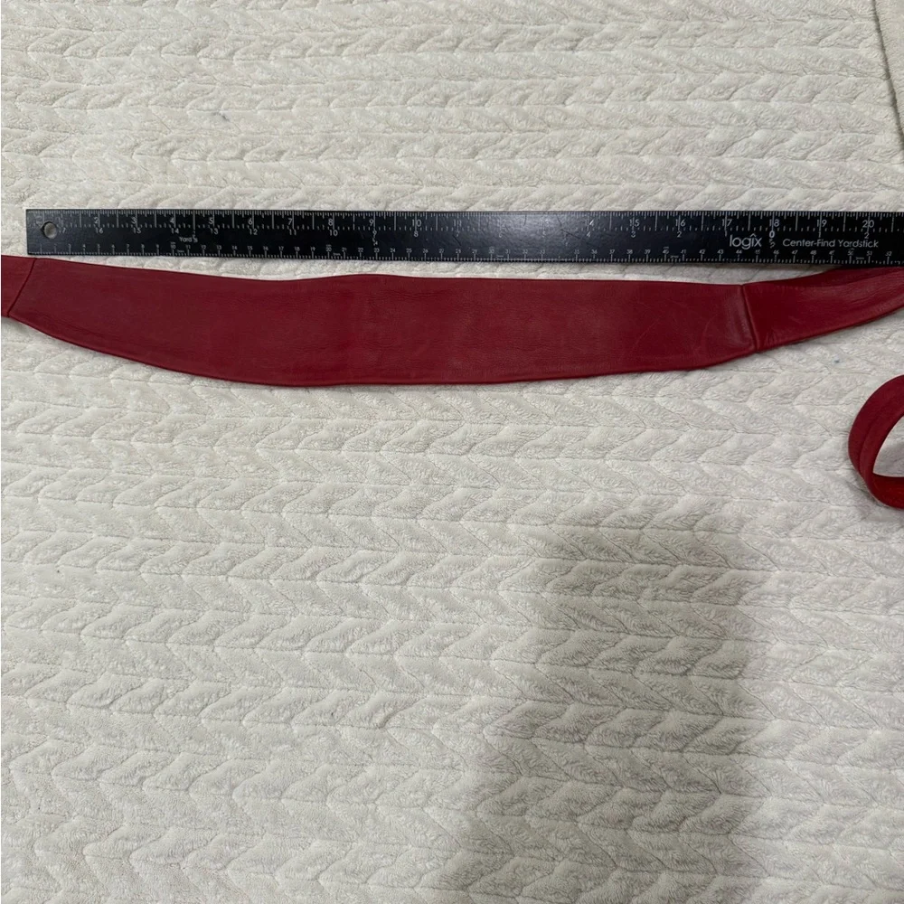 Ada Red Tie-Front Waist Belt